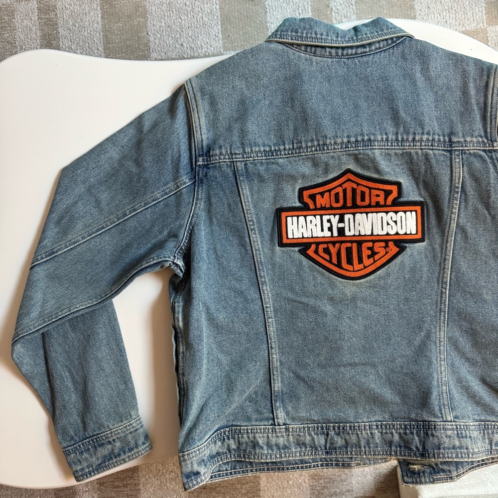HARLEY- DAVIDSON Denim Jacket with Orange Logo